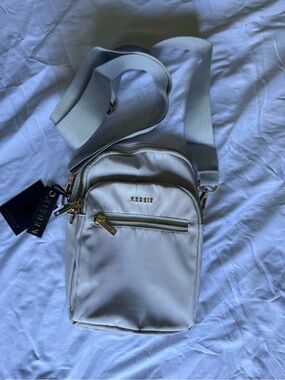 Kedzie Cream Crossbody Bag with Gold Hardware